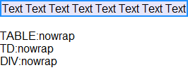 non IE6/7 IE8(Q) TD nowrap